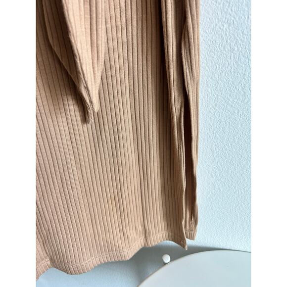 Reformation Hosby ribbed dress in tan size M - Picture 4 of 9